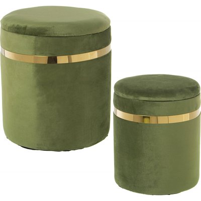Poufs en velours, espace de rangement (lot de 2) RECOLLECTION