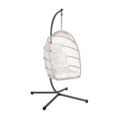 Oeuf suspendu aluminium osier et polyester TOSCANA SWEEEK