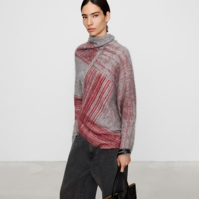 Pull avec mohair et laine mérinos à bas asymétrique ADOLFO DOMINGUEZ