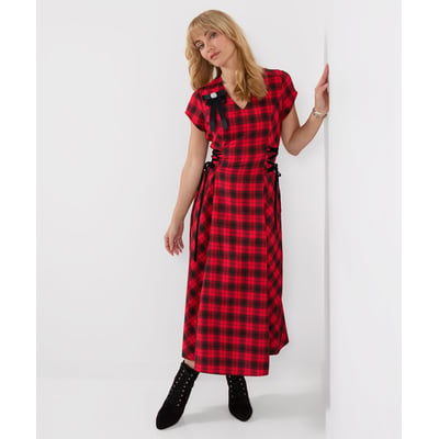 Robe Longue à Carreaux Lacée sur les Côtés Trixie JOE BROWNS