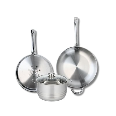 Batterie 2 poêles 28/32cm + 1 faitout 20cm PROFI BRILLANT ELO
