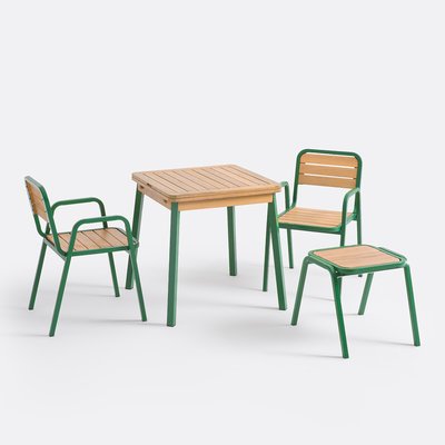 Table jardin extensible métal acier acacia, Jaja LA REDOUTE INTERIEURS