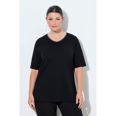 T-shirt à coupe évasée. Col en V et manches ULLA POPKEN
