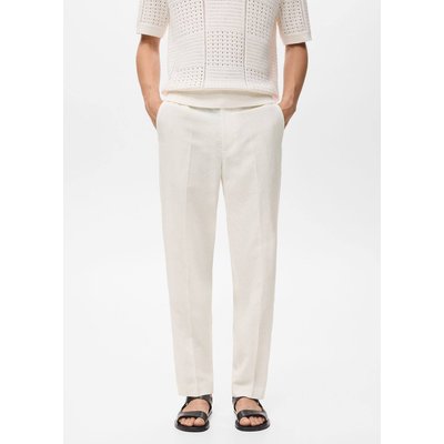Pantalon droit lin et lyocell mélangé MANGO MAN