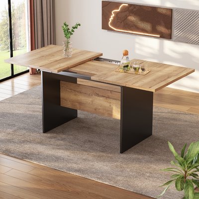 Table à manger extensible à allonge papillon intégrée, VEXAB MEUBLES COSY