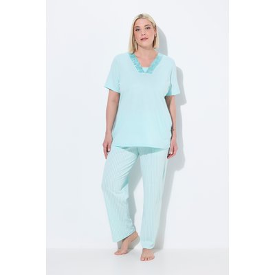 Pyjama à rayures, manches courtes et col en V ULLA POPKEN
