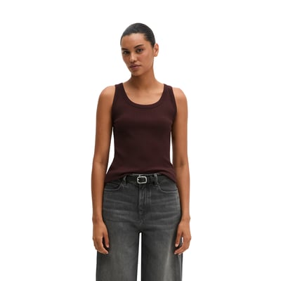 Débardeur côtelé slim en jersey stretch coton modal bio MARC O'POLO
