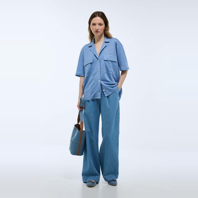 Chemise à manches courtes poches poitrine en lin MONOPRIX