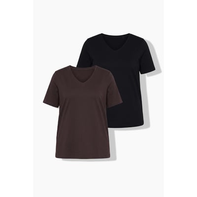 T-shirts, lot de 2, coupe classique ULLA POPKEN