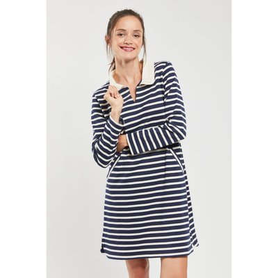 Robe rayée à dentelle en pur coton ANNABELLE TERRE & MER