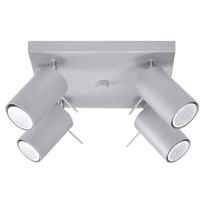 Plafonnier Acier Gris GU10 4 Ring EDEN