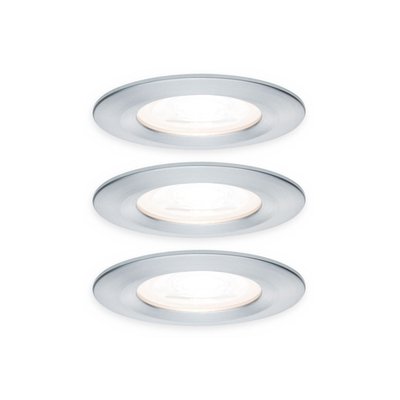 Kit 3 Spots Led Nova Gu10 Fixes À Encastrer Alu 6,5w PAULMANN