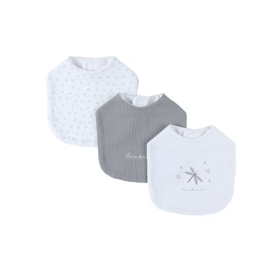Lot 3 bavoirs mousseline - Smart flowers NOUKIE'S