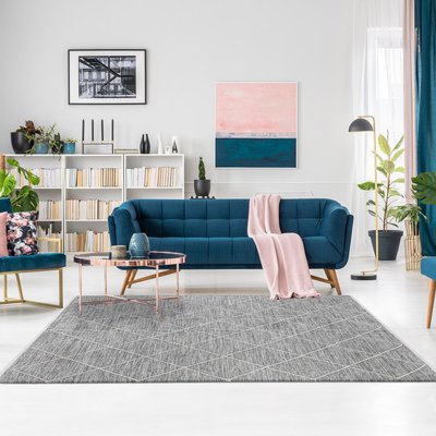 Tapis salon et chambre tissé en coton motif scandinave COTONA UN AMOUR DE TAPIS