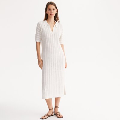Robe droite, longue, maille pointelle ANNE WEYBURN