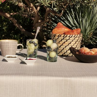 Nappe enduite ronde ou ovale BAMBOU FLEUR DE SOLEIL
