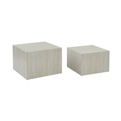 Set de 2 tables basses gigognes carrées effet marbre PAROS SWEEEK
