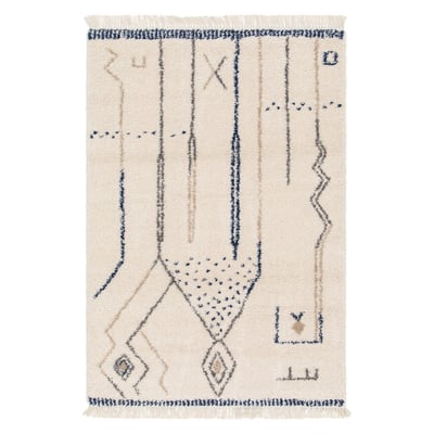 Tapis épais à franges style ethnique GLYPH AFK LIVING