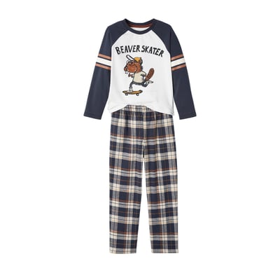 Pyjama castor avec bas en flanelle VERTBAUDET