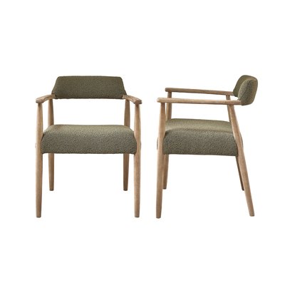 Lot de 2 chaises en bois de chêne et bouclette  LUISA BERAH GETAH