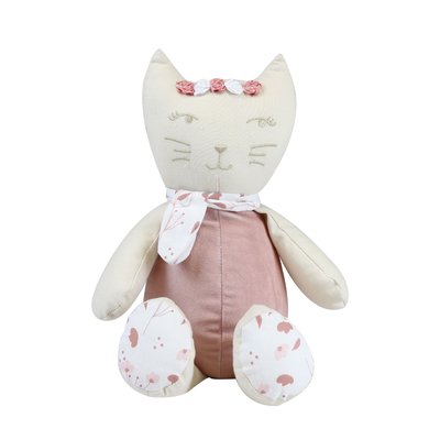 Peluche musicale "Rose le chat" Coton Bio TROIS KILOS SEPT
