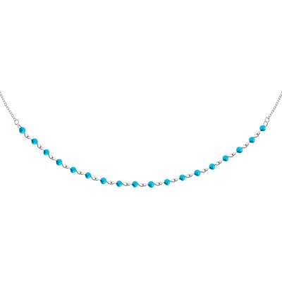 Collier en acier, cristaux, SILVER LA PETITE STORY