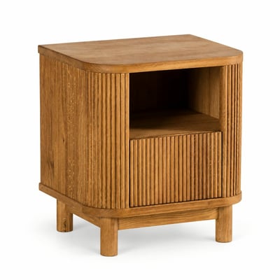 Table de nuit en bois - motif baguette, 1 tiroir IENA PIER IMPORT