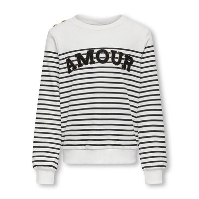 Sweat col rond à rayures en molleton KIDS ONLY