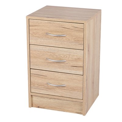 Table de chevet bois 3 tiroirs - 38x34x60cm WADIGA