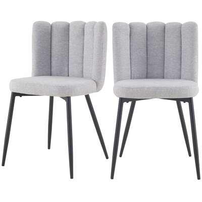 Lot de 2 chaises en tissu et pieds en métal - ROSY RENDEZ-VOUS DÉCO