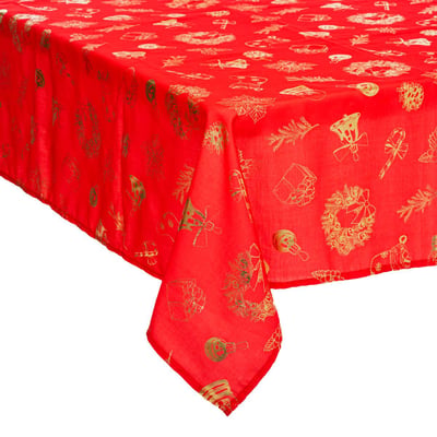 Nappe de Noël "Marché de Noël" motifs dorés 140x360cm FEERIC LIGHTS & CHRISTMAS