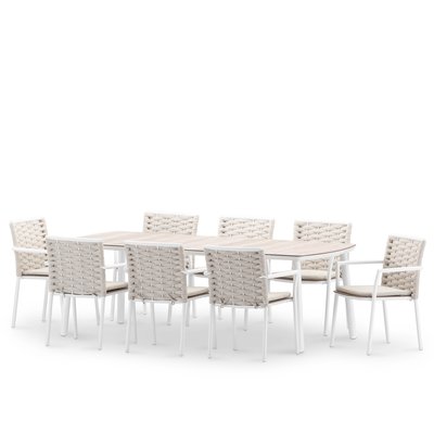Salon de jardin, 8 chaises, MATILDA DEFORA HOME