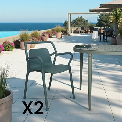 Chaise de jardin design bleue, empilable (lot de 2) PINETO PIER IMPORT