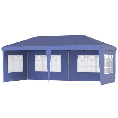 Tonnelle pop up pliante - barnum pliable - 4 fenêtres - acier oxford OUTSUNNY