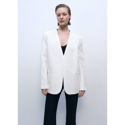 Blazer en mélange de lyocell et de lin MANGO