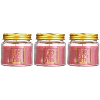 Bougie en pot message scintillant senteur fleur de coton (Lot de 3) CMP