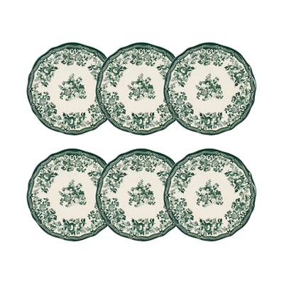 Lot de 6 assiettes plates en grès 26cm, FAUSTINE NOVASTYL