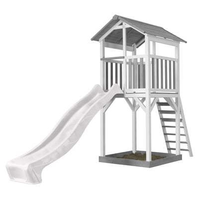 AXI Structure de jeu Beach Tower Blanc Gris avec toboggan Blanc AXI HOUSE