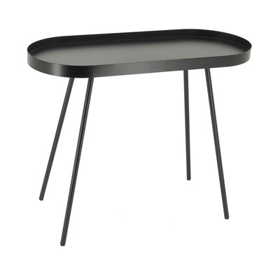 Table basse ovale en métal noir 70 x 30 x 57 Noir AUBRY GASPARD