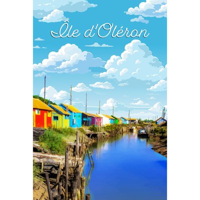 Tableau Mural Encadré Illustration Île D’oléron CEANOTHE