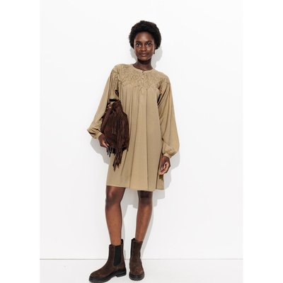 Robe évasée brodée PROMOD