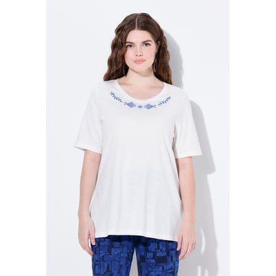 T-shirt, broderie, col rond ULLA POPKEN