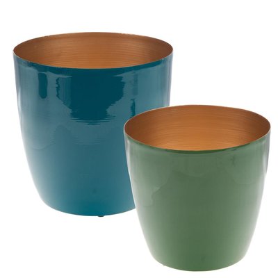 Set de 2 cache pots artisanat AMADEUS