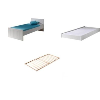 ROBIN Lit Simple + sommier lattes + lit gigogne VIPACK