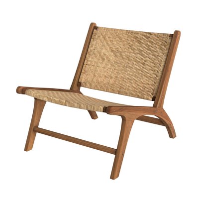 Fauteuil en teck et tressage cannage en rotin - KILKA RENDEZ-VOUS DÉCO