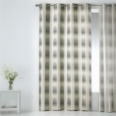 Rideau en Jacquard  - Effet Quadrillé HOME MAISON