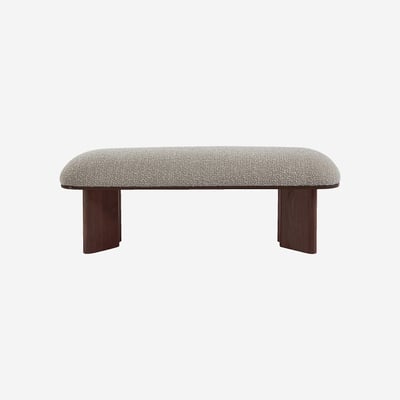 Banc en tissu et pieds en bois VARNA HABITAT