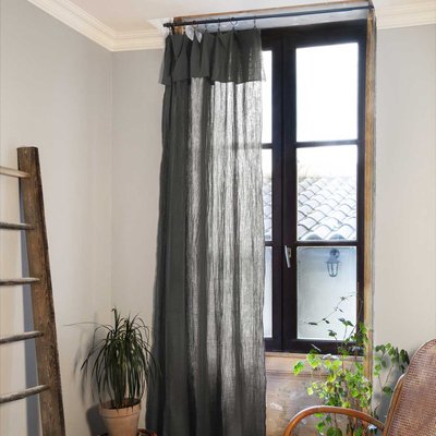 Rideau ajustable + 8 anneaux pince collection Gaia EDEN