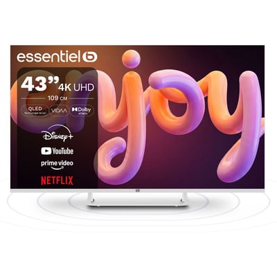 TV QLED 43QLED306W 43" (109 cm) 4K - Smart TV, coloris blanc ESSENTIEL B