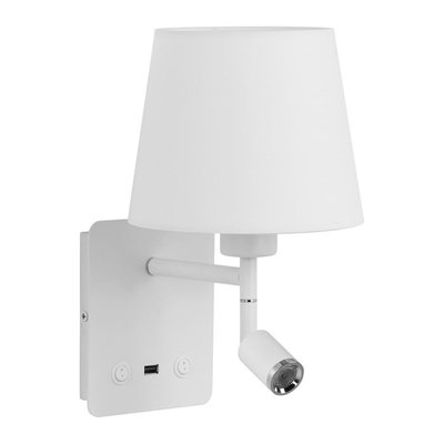 Applique Tête De Lit Blanche Lampe Et Liseuse Room2 Usb MILLUMINE
